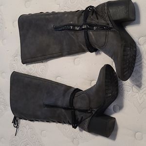 Bke sole knee high gray boots 9